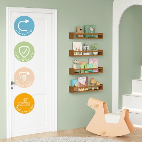 Forbena 24 Inch Wooden Floating Nursery Book Shelves - Image 4