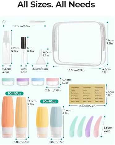 BAGSMART 18 Pack TSA Approved Travel Bottles - Image 6