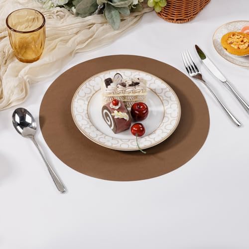 SHACOS 100 pcs Round Paper Placemats Disposable 13 inch Colored Paper - Image 3