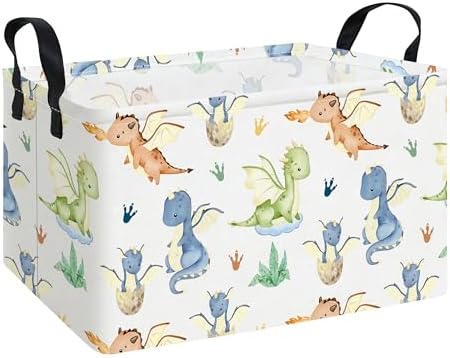 Rectangular Collapsible Parent Child Dragon Storage Basket Organizer by LANGYASHAN