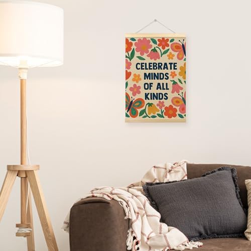 TLESKE Mental Health Floral Wall Art Poster, Celebrate Minds of all Kinds - Image 4