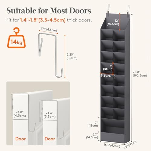 Lifewit 10 Tier Over the Door Shoe Organizer - Image 2