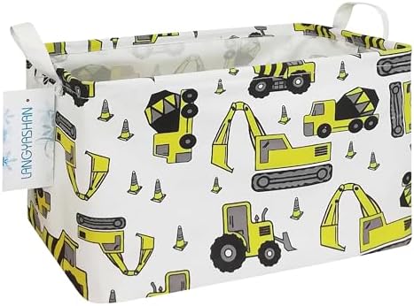 Rectangular Collapsible Storage Basket Nursery Organizer Engineering Car by LANGYASHAN
