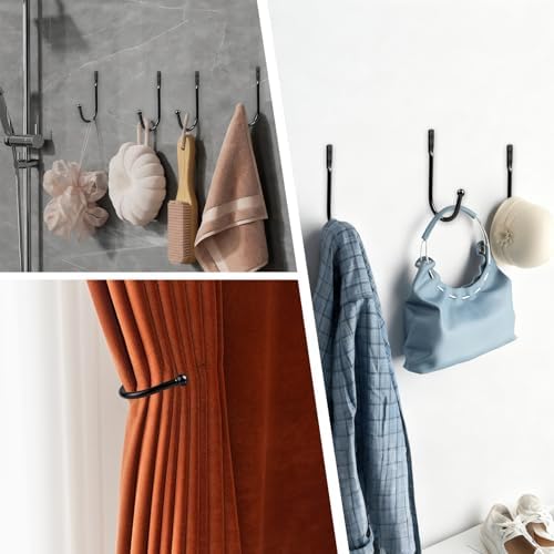4PCS Curtain Holdbacks, 3.9'' Screw-in Curtain Tiebacks Wall Mounted Hooks - Image 3