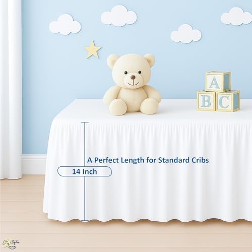 Cottignton Lane Ruffled Crib Bed Skirt, Soft Nursery Bedding in 100% Natural - Image 5