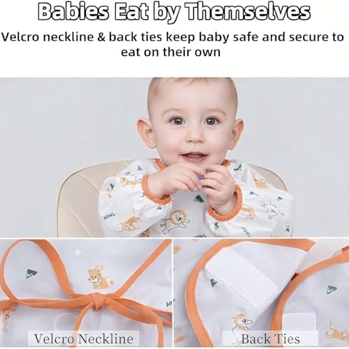 Adjustable Long Sleeve Baby Bibs - Image 2