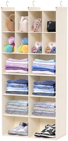6 Tier Hanging Closet Organizer, 16 Compartments Dual Row Storage by Ofiray-home