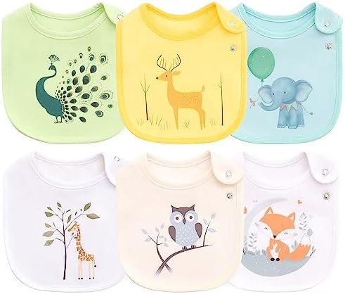 Maiwa 6 Pack Waterproof Cotton Baby Bibs by maiwa