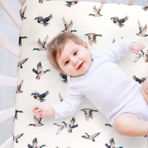 4 Pack Mallard Duck Baby Pack N Play Sheets Neutral Unisex Breathable Fitted - Image 5