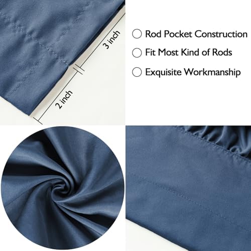 HIG 2 Pack Navy Ruffle Handcrafted Window Valances - Image 4