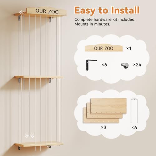 Stuffed Animal Storage Organizer: Wall Mount 3-Tier Display Holder - Image 4