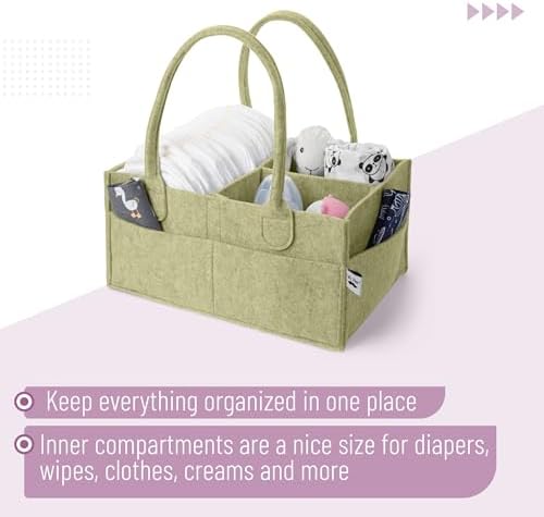 Mr. Pen- Baby Diaper Caddy Organizer, Olive Calm - Image 4
