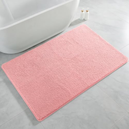 Polyester Bathroom Rug 36"x60" Pink, Large Soft Shaggy Bath Mat by Kildoss