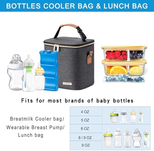 Breastmilk Cooler Bag with Ice Pack Fits 6 Baby Bottles Up to 9 Ounce, Baby - Image 2
