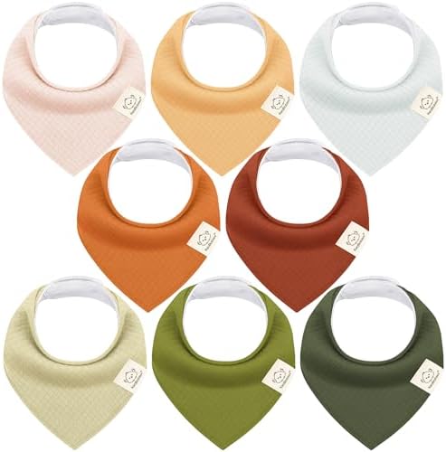 KeaBabies 8pk Organic Baby Bandana Bibs by KeaBabies