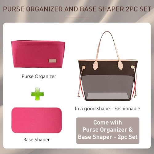 Doxo Purse Organizer Insert for Handbags & Base Shaper 2pc Set, Felt Neverfull - Image 3