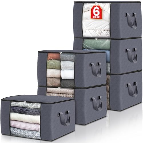Fab totes 6 Pack Storage Bags for Clothes Blanket Storage Bins by Fabtotes