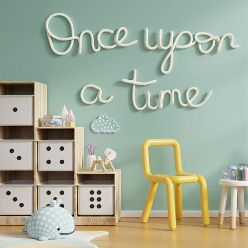 Barydat 4 Pcs Once Upon a Time Letters Nursery Decor Woven Sign - Image 5
