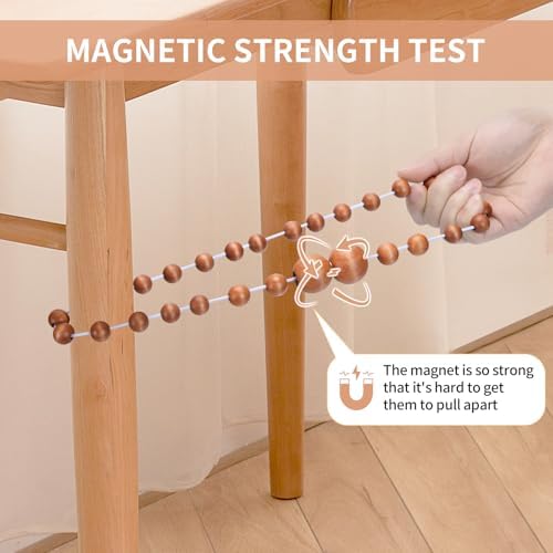 KLOGTSIND Magnetic Curtain Tiebacks, 6 Pack Wood Bead Curtain Holdbacks - Image 6