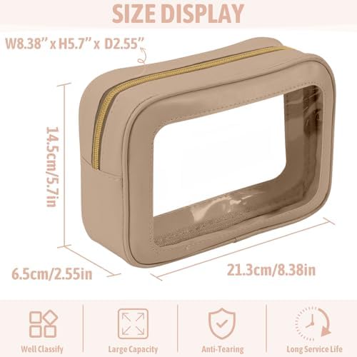 YOPCDJ 6PCS Clear Toiletry Bag, TSA Approved Travel Pouch - Image 3