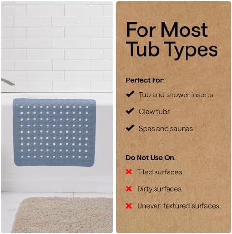 GORILLA GRIP Bath Tub Shower Mat, Bathtub Floor Liner, 35x16 Sky Blue - Image 5