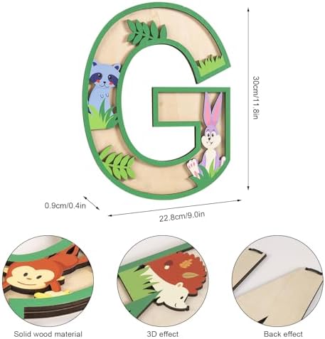 3D Layered Safari Nursery Wooden Letters - Image 3