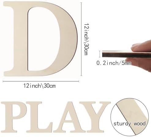 Wooden Letters 12 Inch Large Paintable Wood Letters D - Image 2