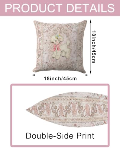 Fluffy Lamb Pillow Cover 18x18 - Image 6