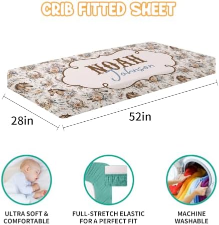 Custom Baby Boy Minky Crib Bedding Set, Cowboy Bedding 3 Pcs Set - Image 3
