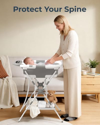 2-in-1 Baby Bath with Stand, Foldable Dinosaur Bathtub - Image 2
