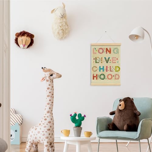 NaZaUK Kids Room Decor, Classroom Decor, Long Live Childhood Canvas Wall Art - Image 5