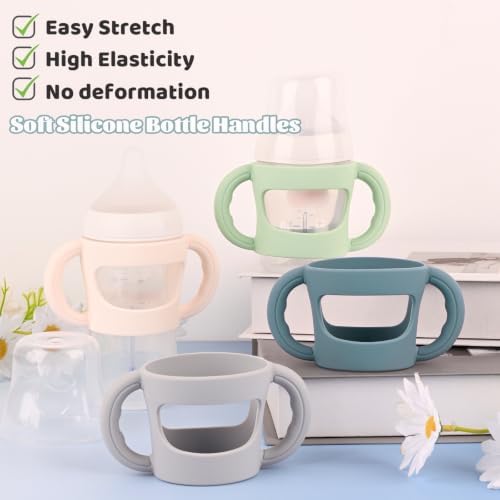 4 Pack Baby Bottle Handles, Silicone Sleeves - Image 5