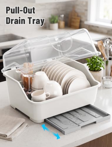 Tomorotec Plastic Dish Drying Rack & Drain Board - Image 2