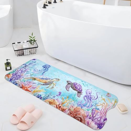 Ocean Animals Bathtub Mat Non Slip, Sea Turtle Baby Bath Mat - Image 7