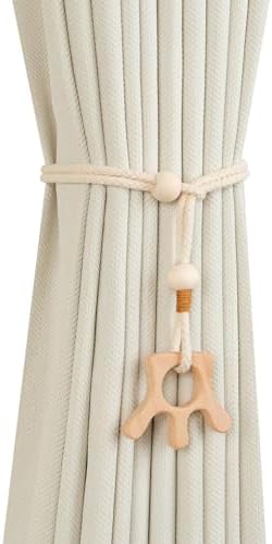 2 Pack Wooden Curtain Tiebacks by Unknown