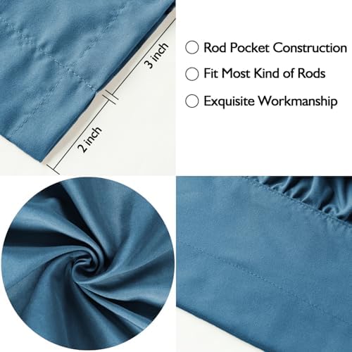 HIG 2 Pack Dusty Blue Ruffle Handcrafted Window Valances - Image 5