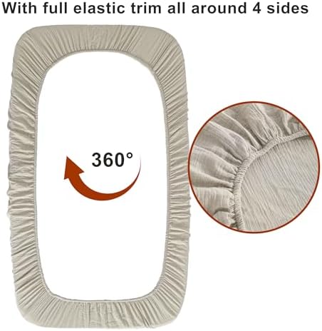 NTBAY Crib Muslin Fitted Sheets, 2 Pack, 28 x 52 - Image 4