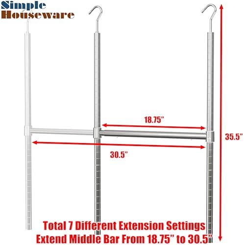 Simple Houseware Adjustable Closet Hanging Rod - Image 3
