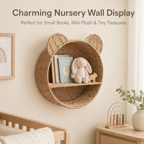 Teddy Bear Shelf, Nursery Shelves, Paper Rope Hanging Basket - Image 4