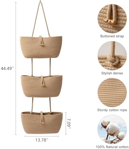 TeoKJ 3-Tier Cotton Rope Baskets - Image 2