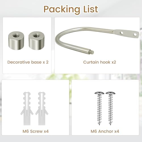 HIKMLK Minimalist Curtain Holdbacks 2pcs, 100% Cast Iron Solid Heavy Duty Metal - Image 5