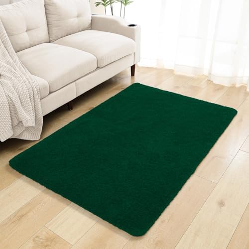 Polyester Bathroom Rug 40"x60" Verdant Green, Large Soft Bath Mat by Kildoss