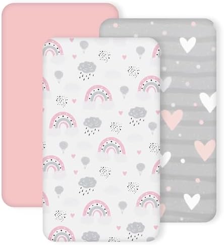 3 Pack Stretchy Bassinet Sheets 20" x 35" Compatible by Haleeone