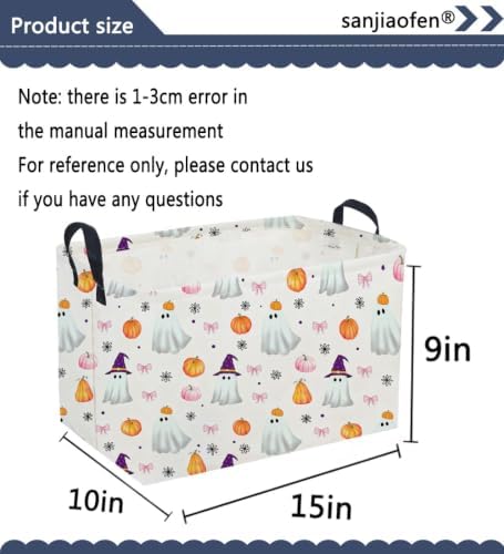 Sanjiaofeng Rectangular Pink Halloween Ghost Storage Basket, Trick or Treat - Image 7