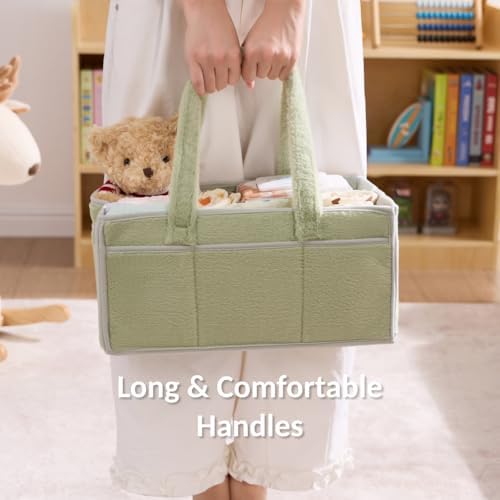 luxury little Soft Baby Diaper Caddy Organizer, Nursery Storage Basket - Image 6
