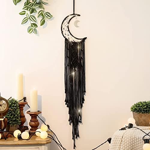 Black Macrame Moon Dream Catcher by ANROYE