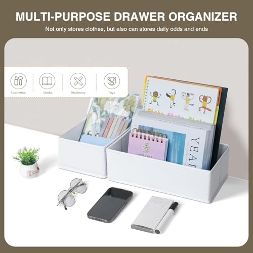 DIMJ Drawer Organizers Clothes, Fabric Closet Organizers and Storage, Shallow - Image 7