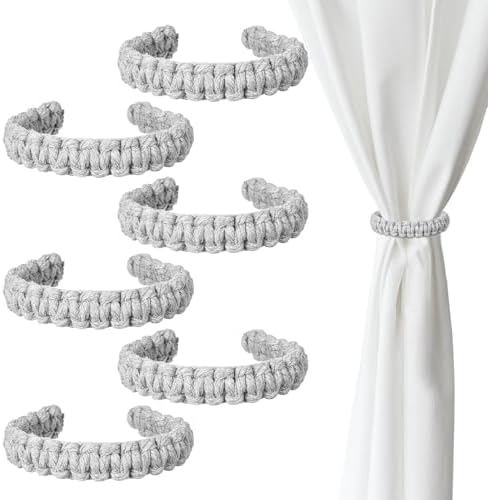 Ptwola 6 Pack Braided Curtain Tiebacks Boho Elegant Rustic Curtain Holdbacks by Unknown