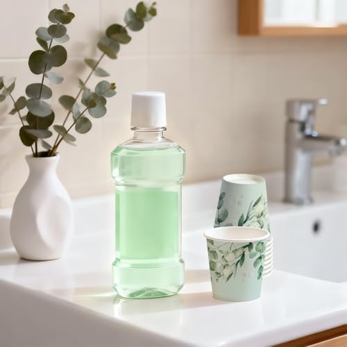 WRAPAHOLIC 3oz Eucalyptus Leaves Bathroom Cups - Image 3