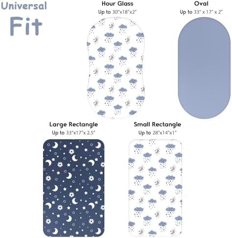 Yoofoss 3-Pack Bassinet Sheets for Boys Universal Fit - Image 3